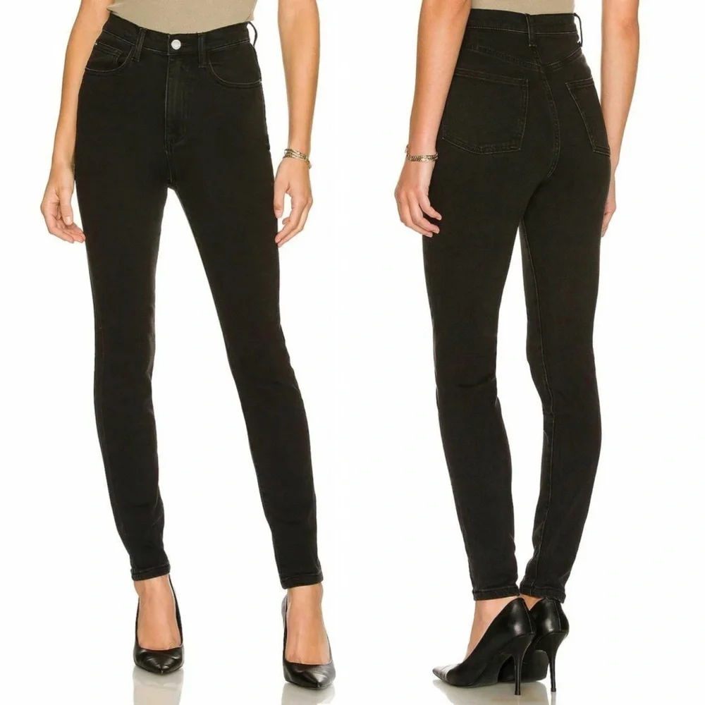 WeWoreWhat Black High Rise Skinny Jeans Modern Minimal Stretch Denim